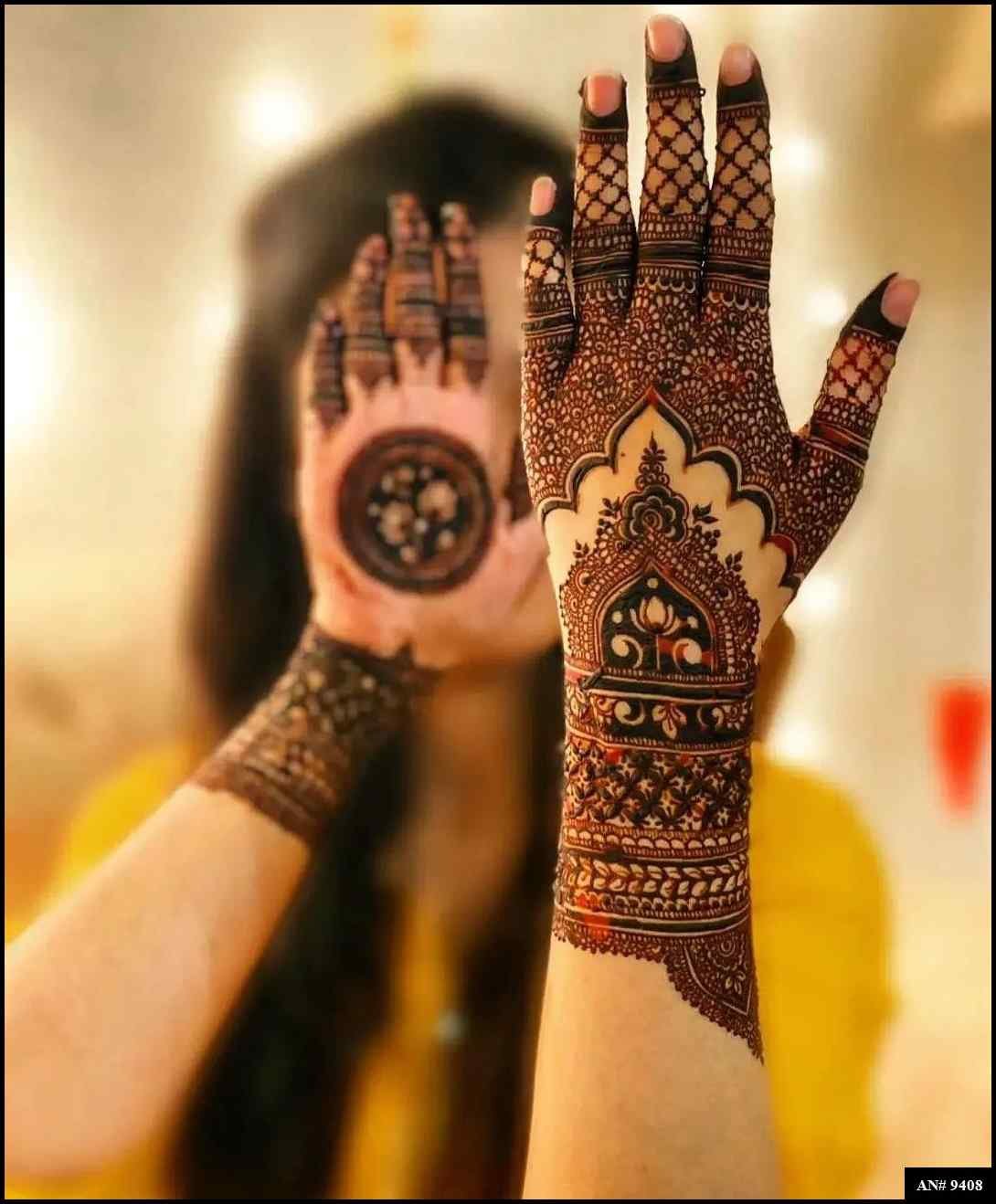 Front Hand Mehndi Design AN 9408