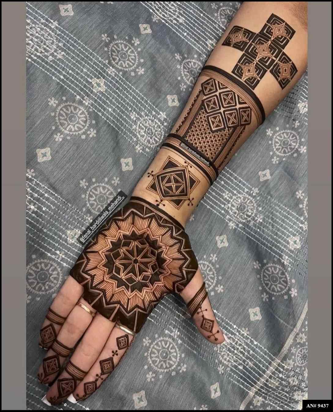 Front Hand Mehndi Design AN 9437