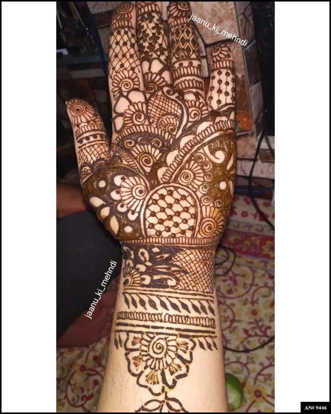 Front Hand Mehndi Design AN 9446