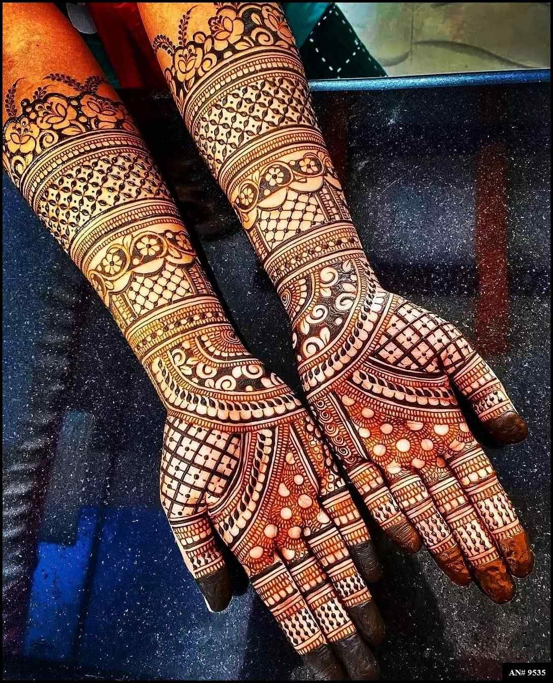 Front Hand Mehndi Design AN 9535