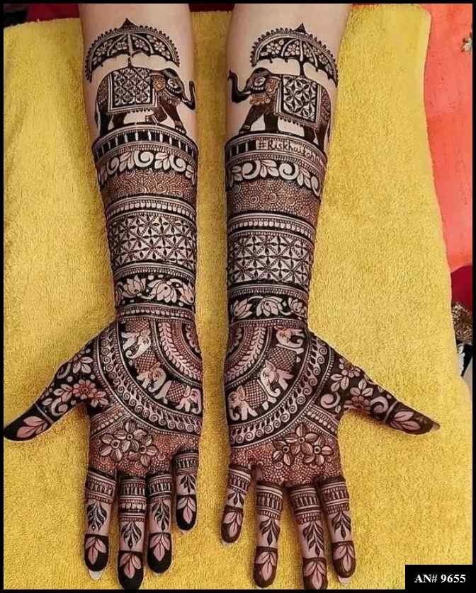 Front Hand Mehndi Design AN 9655