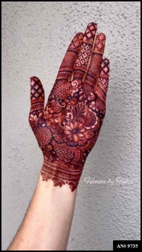 Front Hand Mehndi Design AN 9735