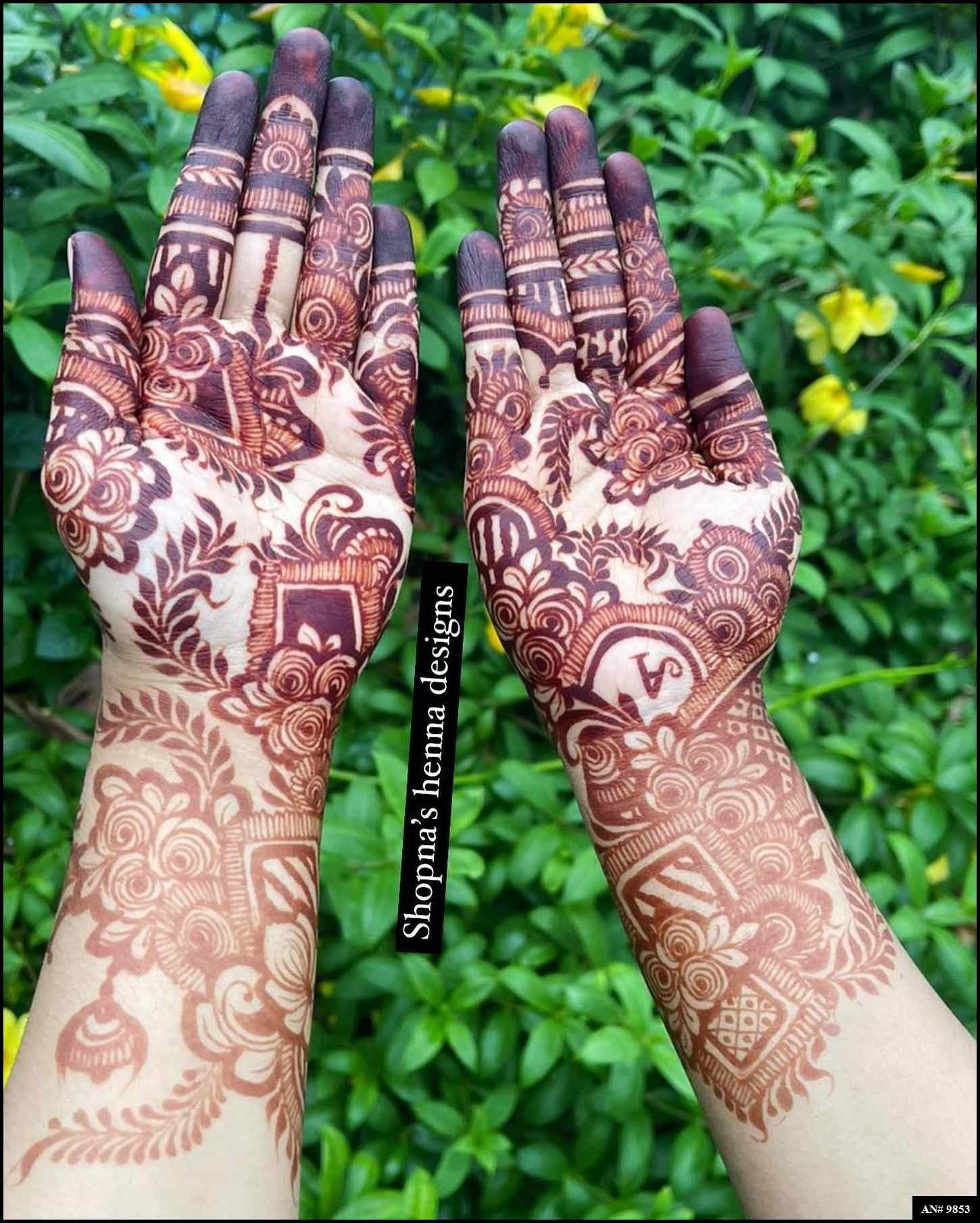 Front Hand Mehndi Design AN 9853