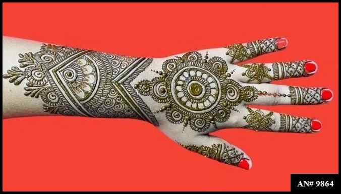 Front Hand Mehndi Design AN 9864