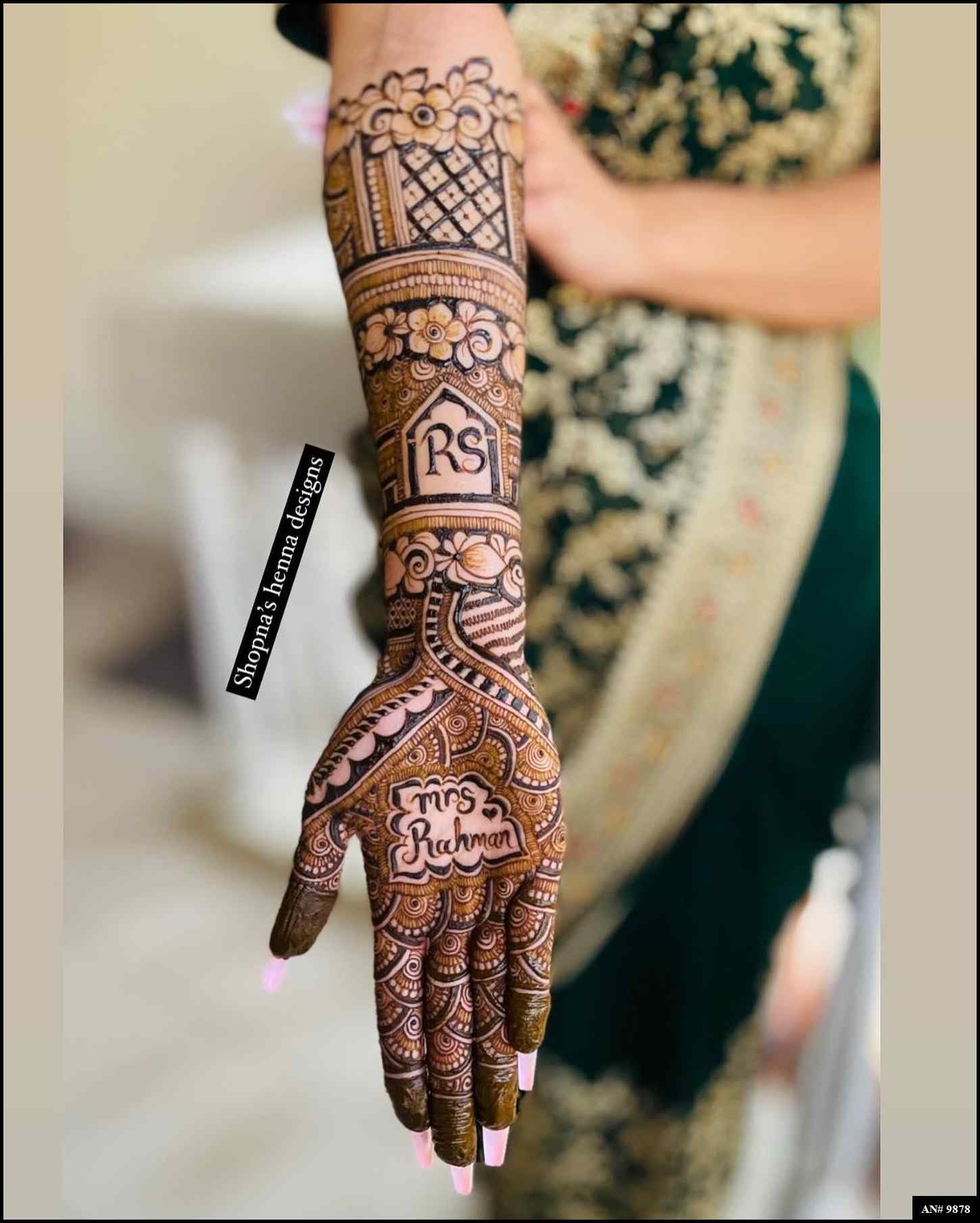 Front Hand Mehndi Design AN 9878