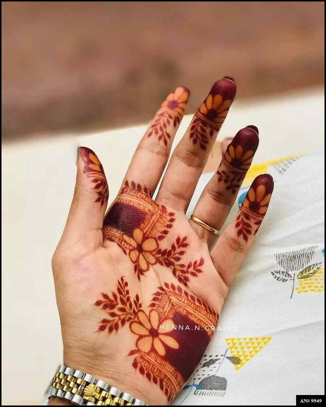 Front Hand Mehndi Design AN 9949