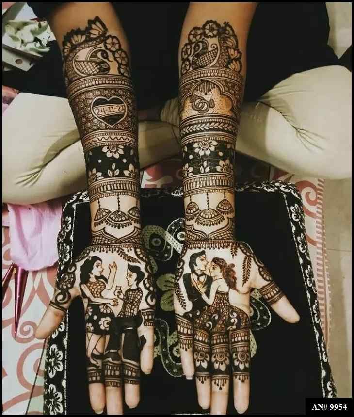 Front Hand Mehndi Design AN 9954