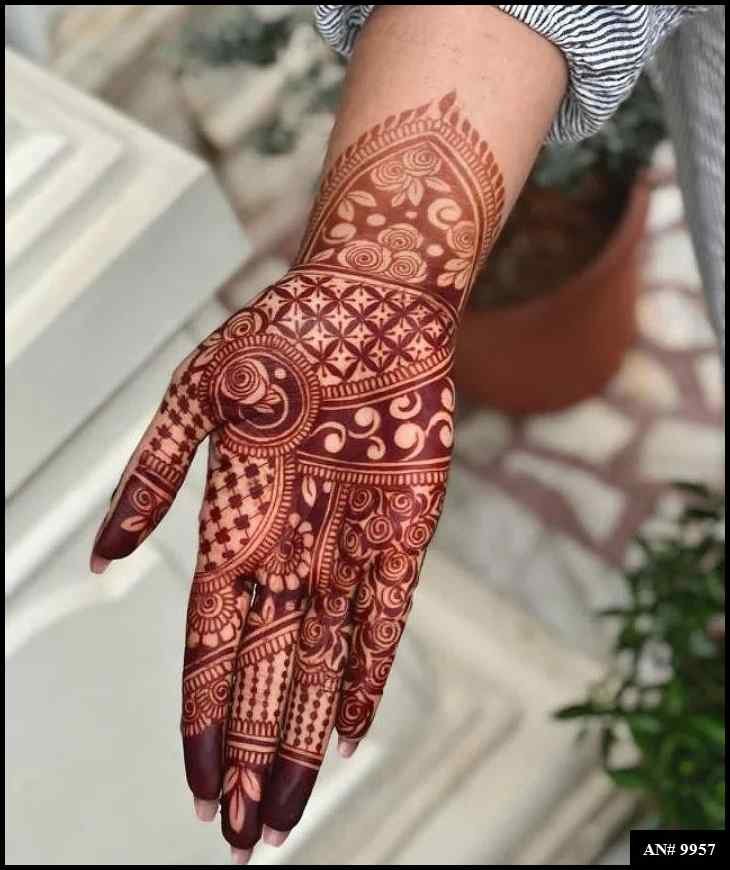 Front Hand Mehndi Design AN 9957