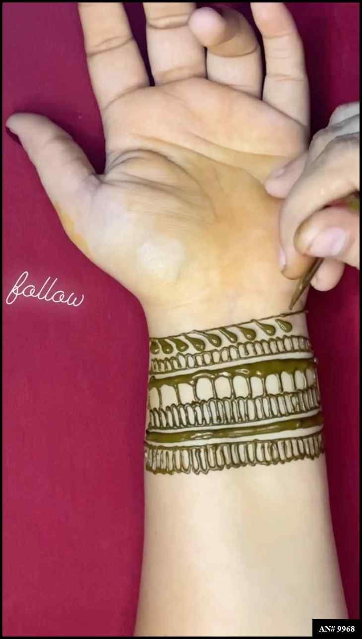 Front Hand Mehndi Design AN 9968