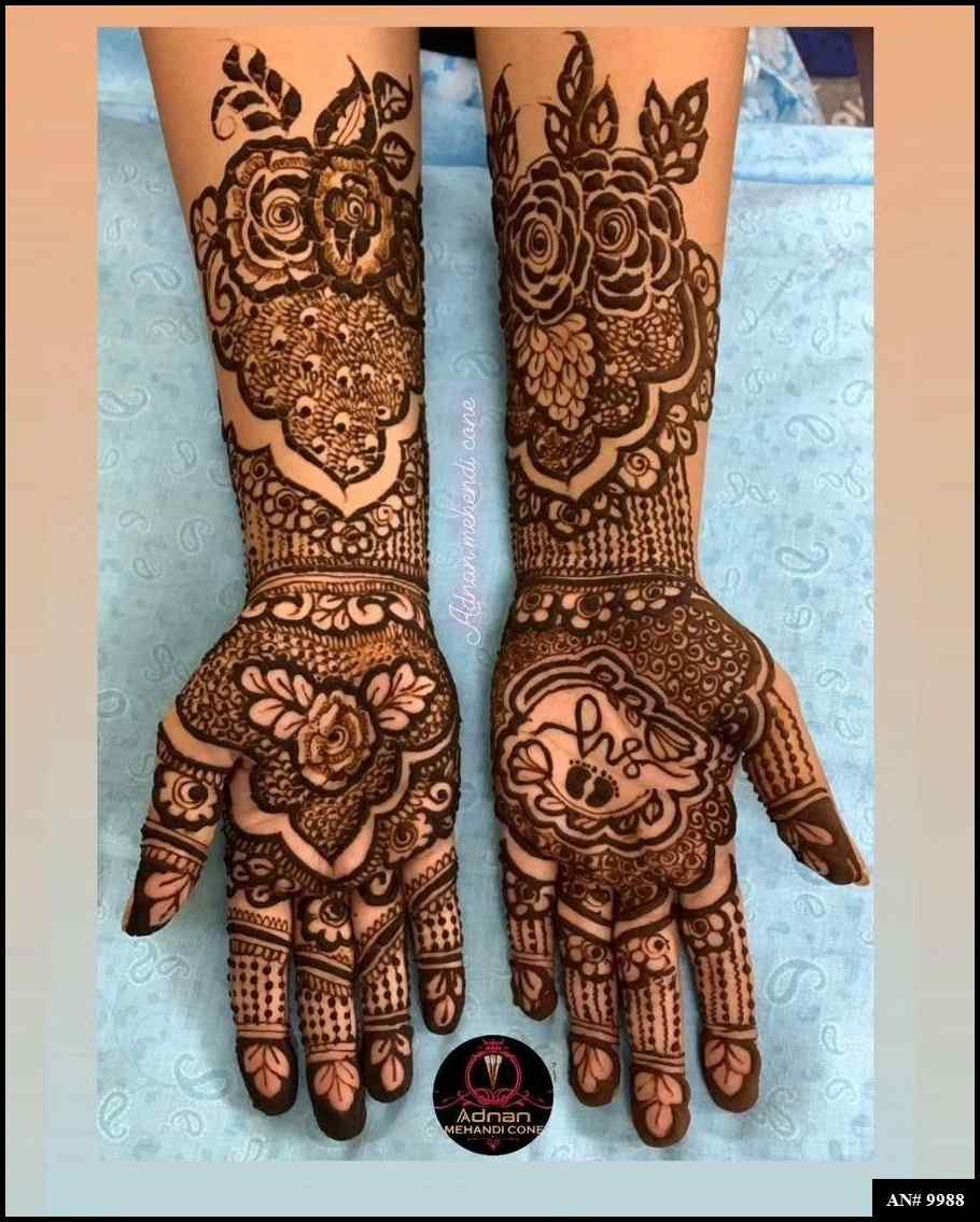 Front Hand Mehndi Design AN 9988