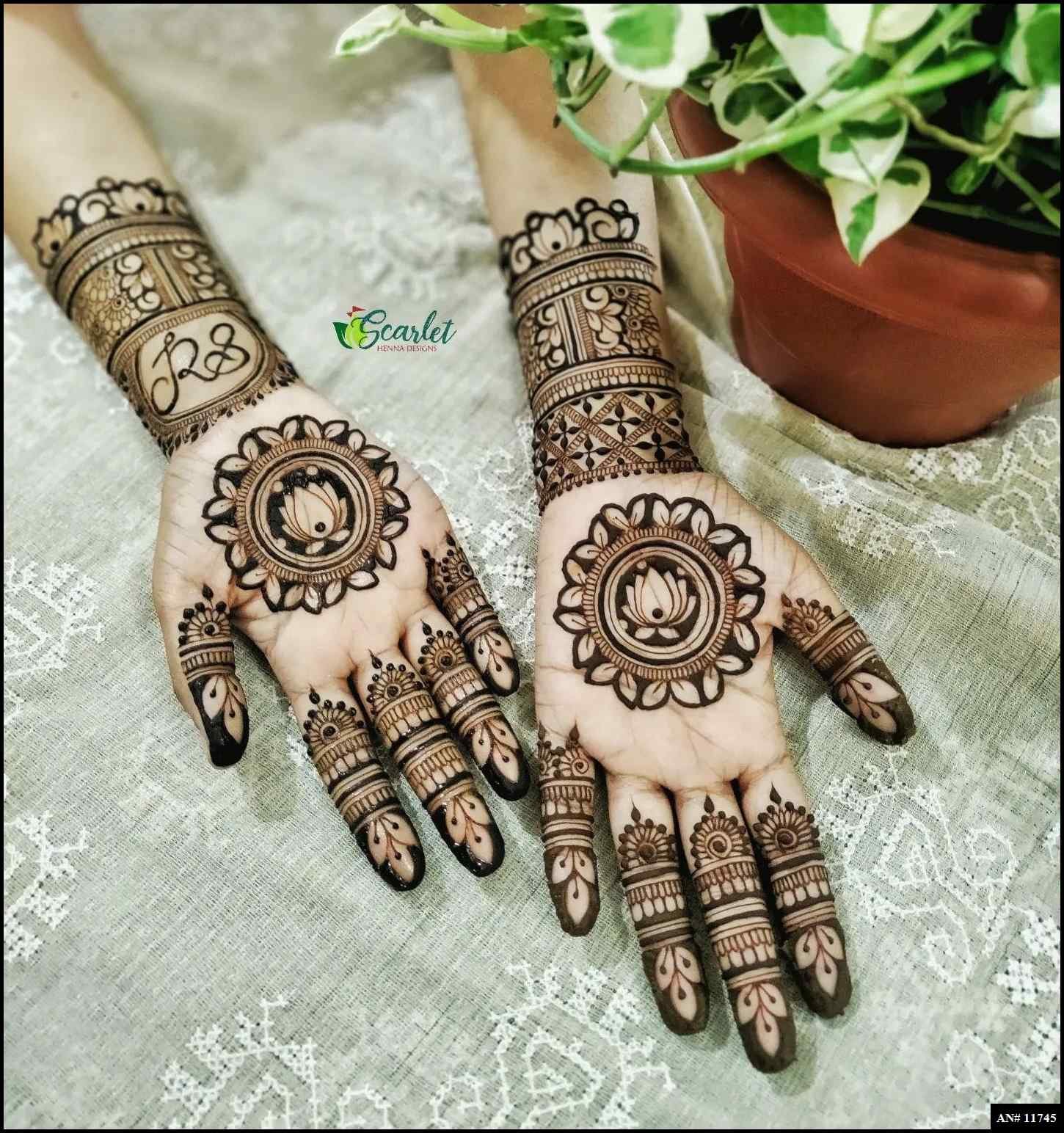 Front Hand Simple Mehndi Design AN 11745
