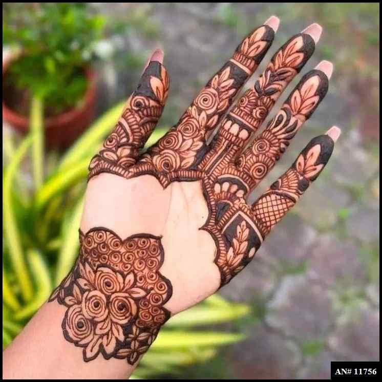 Front Hand Simple Mehndi Design AN 11756