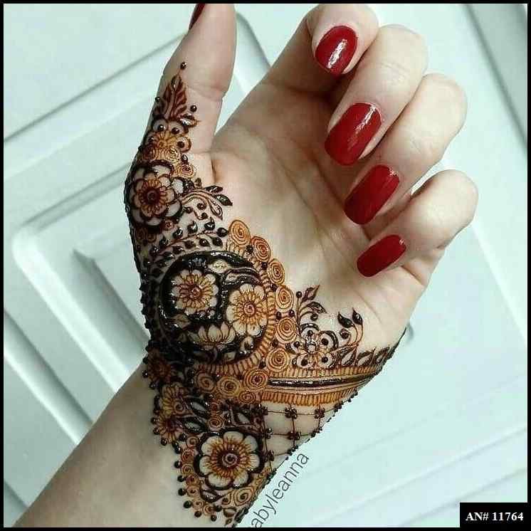 Front Hand Simple Mehndi Design AN 11764