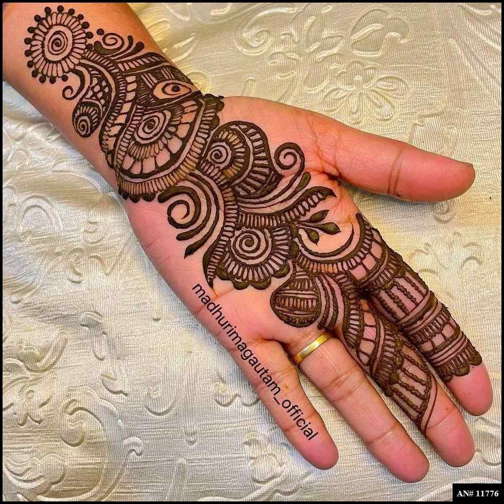 Front Hand Simple Mehndi Design [AN 11776]