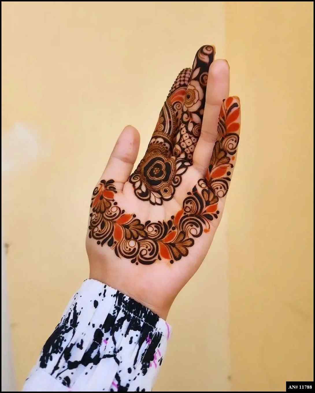 Front Hand Simple Mehndi Design AN 11788