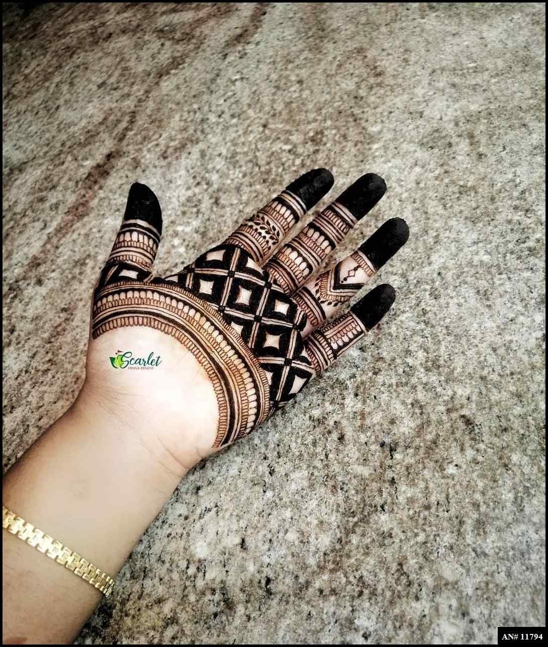 Front Hand Simple Mehndi Design AN 11794