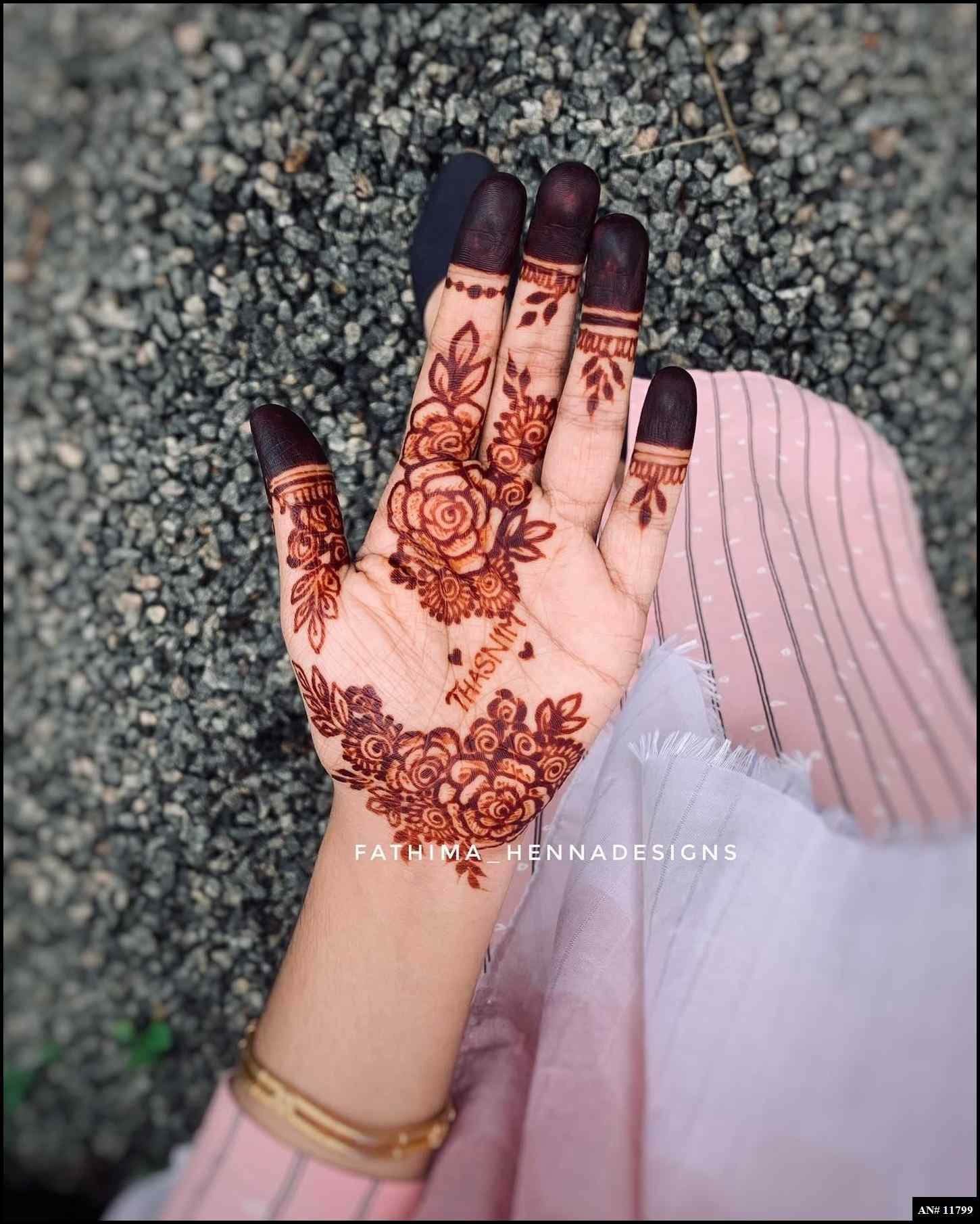 Front Hand Simple Mehndi Design AN 11799