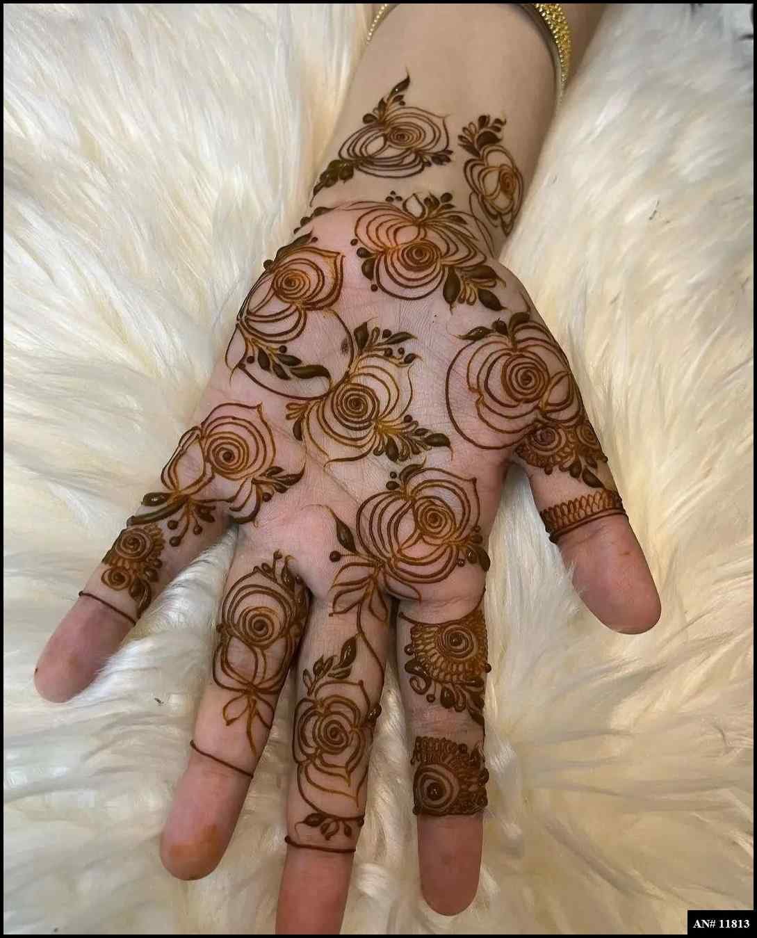 Front Hand Simple Mehndi Design AN 11813