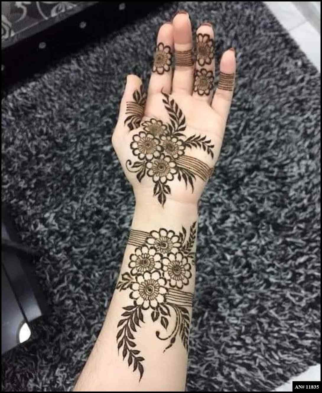 Front Hand Simple Mehndi Design [AN 11835]