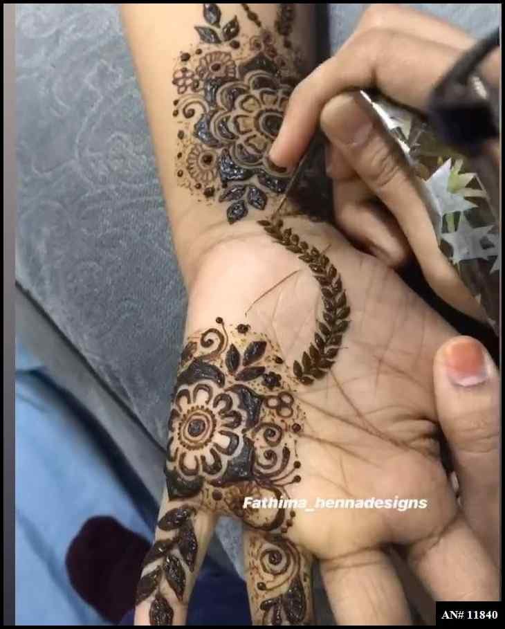 Front Hand Simple Mehndi Design AN 11840
