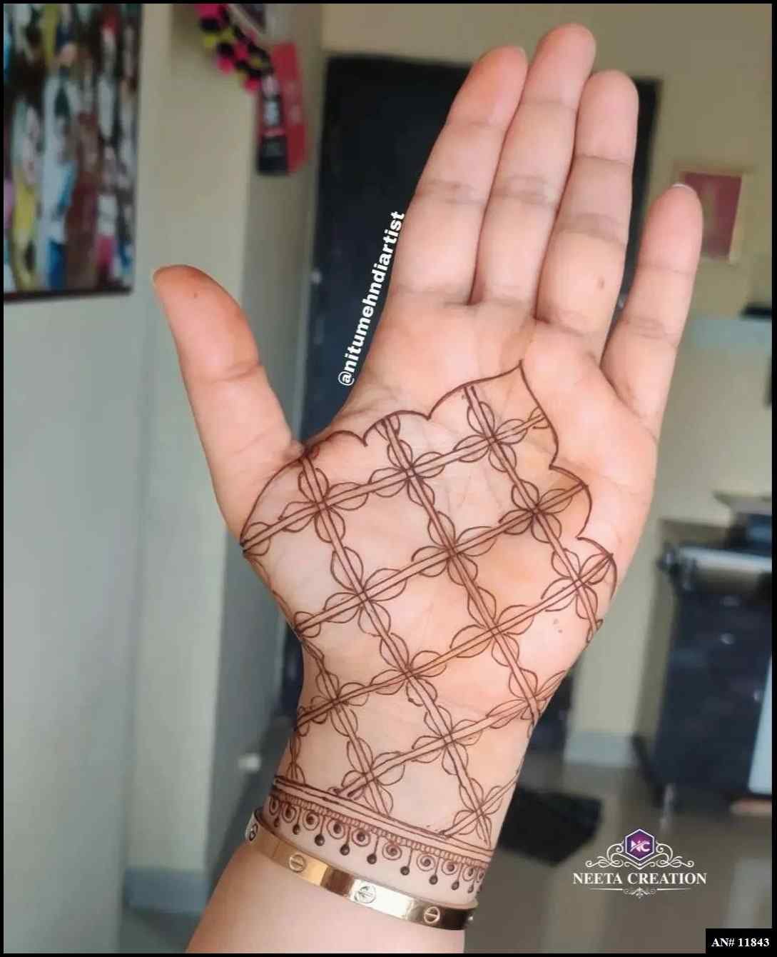 Front Hand Simple Mehndi Design AN 11843