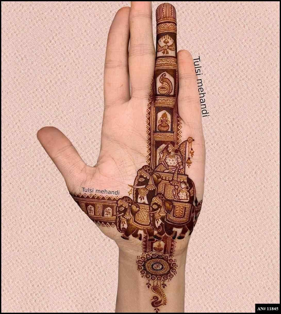 Front Hand Simple Mehndi Design AN 11845