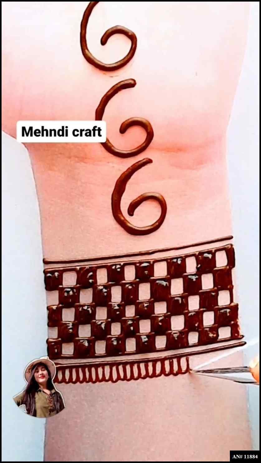 Front Hand Simple Mehndi Design AN 11884
