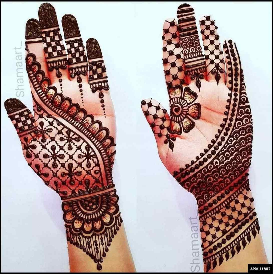 Front Hand Simple Mehndi Design AN 11887