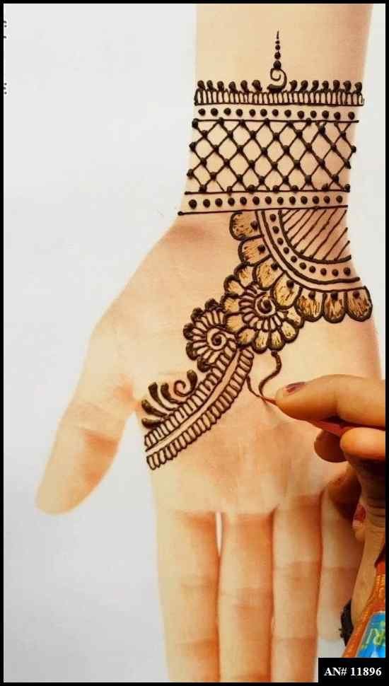 Front Hand Simple Mehndi Design AN 11896