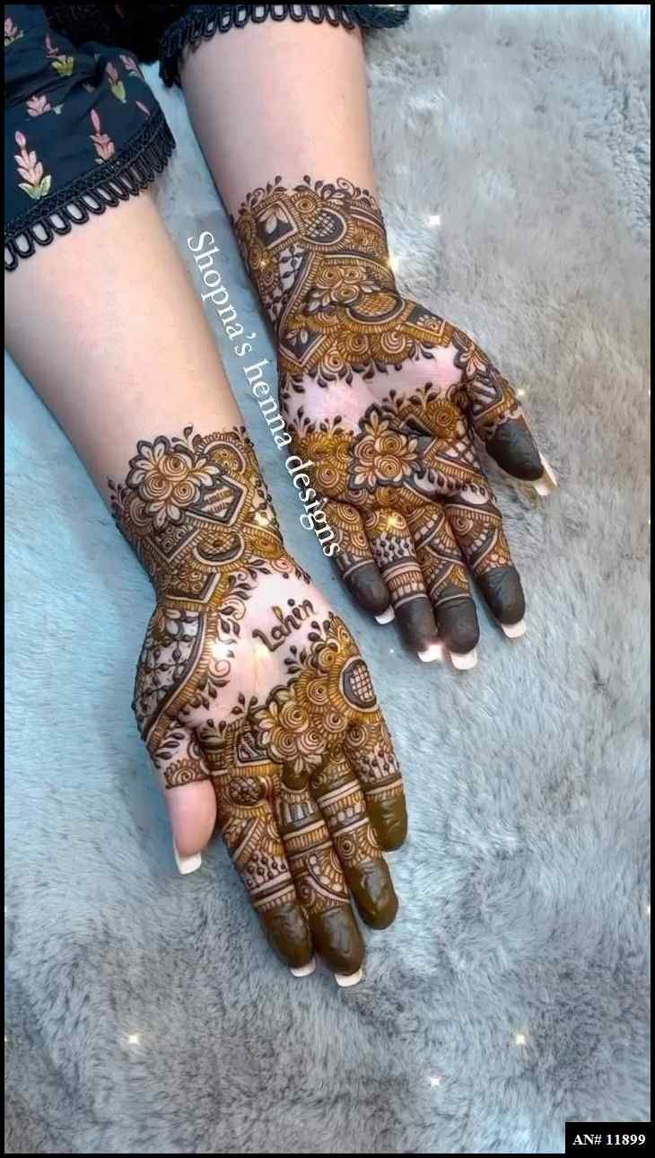 Front Hand Simple Mehndi Design AN 11899