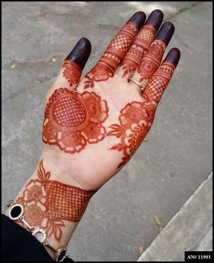 Front Hand Simple Mehndi Design AN 11901