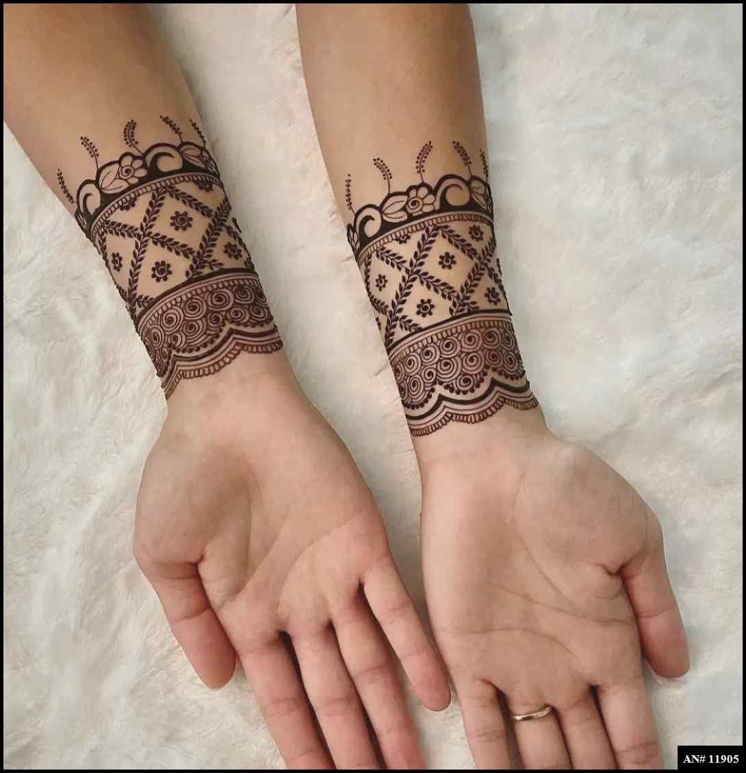 Front Hand Simple Mehndi Design AN 11905