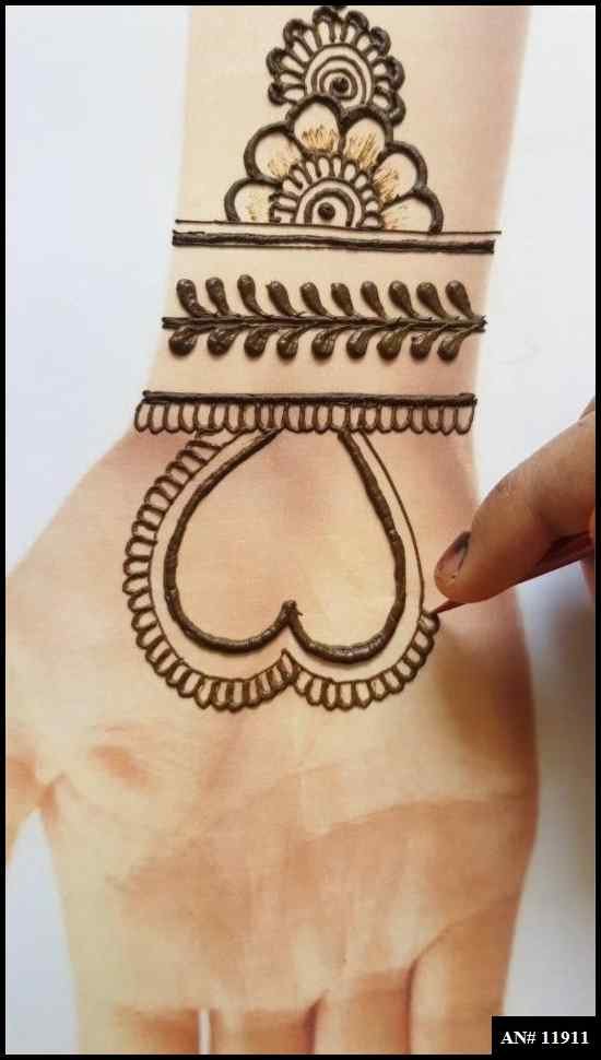 Front Hand Simple Mehndi Design AN 11911