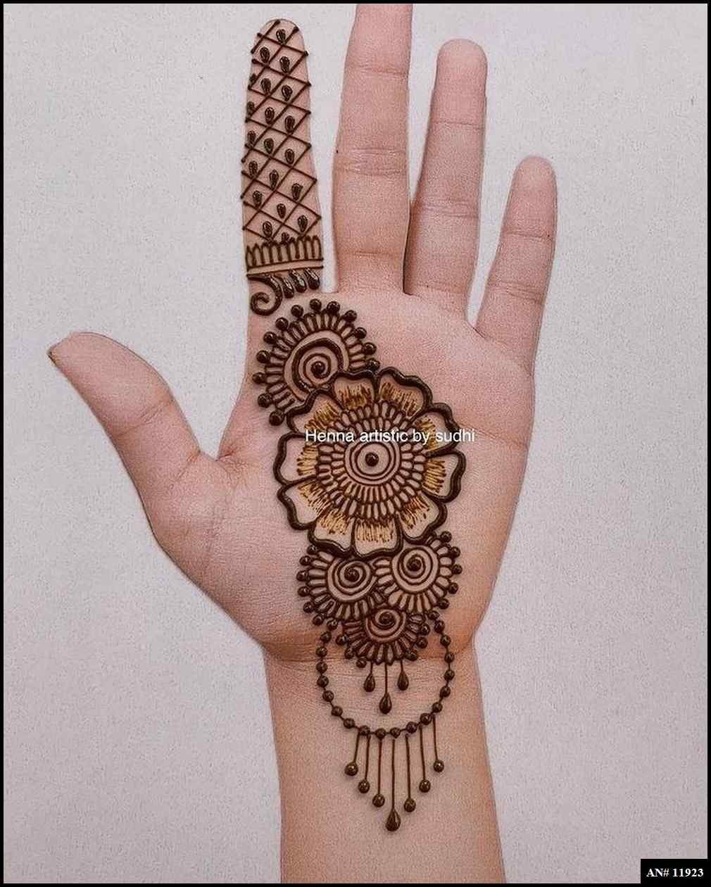 Front Hand Simple Mehndi Design AN 11923