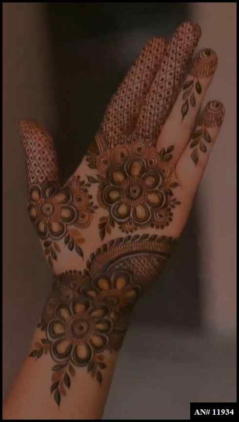 Front Hand Simple Mehndi Design AN 11934
