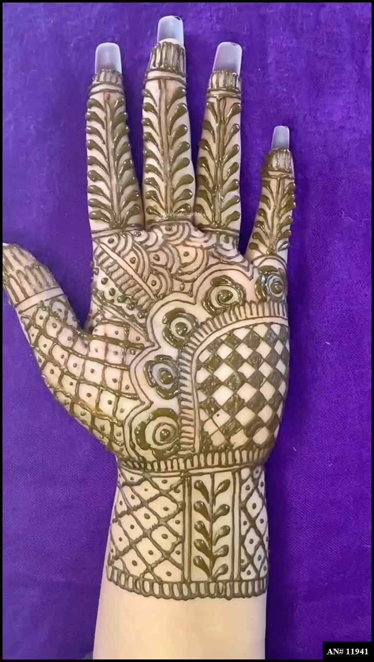 Front Hand Simple Mehndi Design AN 11941