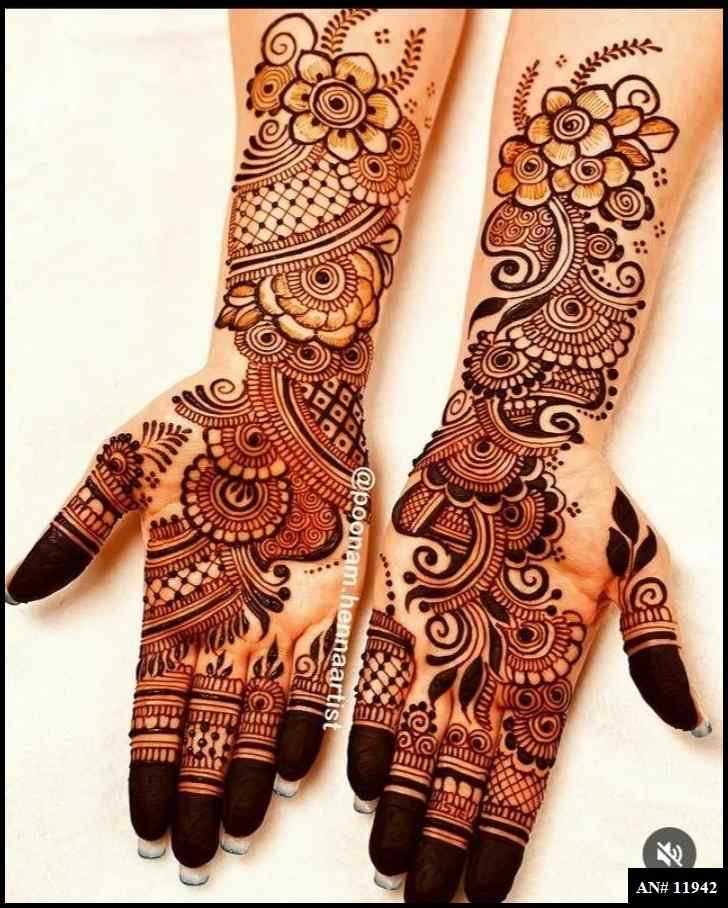 Front Hand Simple Mehndi Design AN 11942