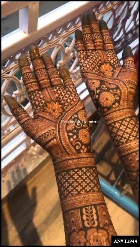 Front Hand Simple Mehndi Design AN 11944