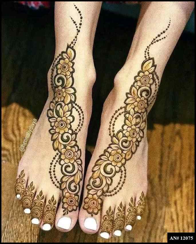 Leg Mehndi Design AN 12075