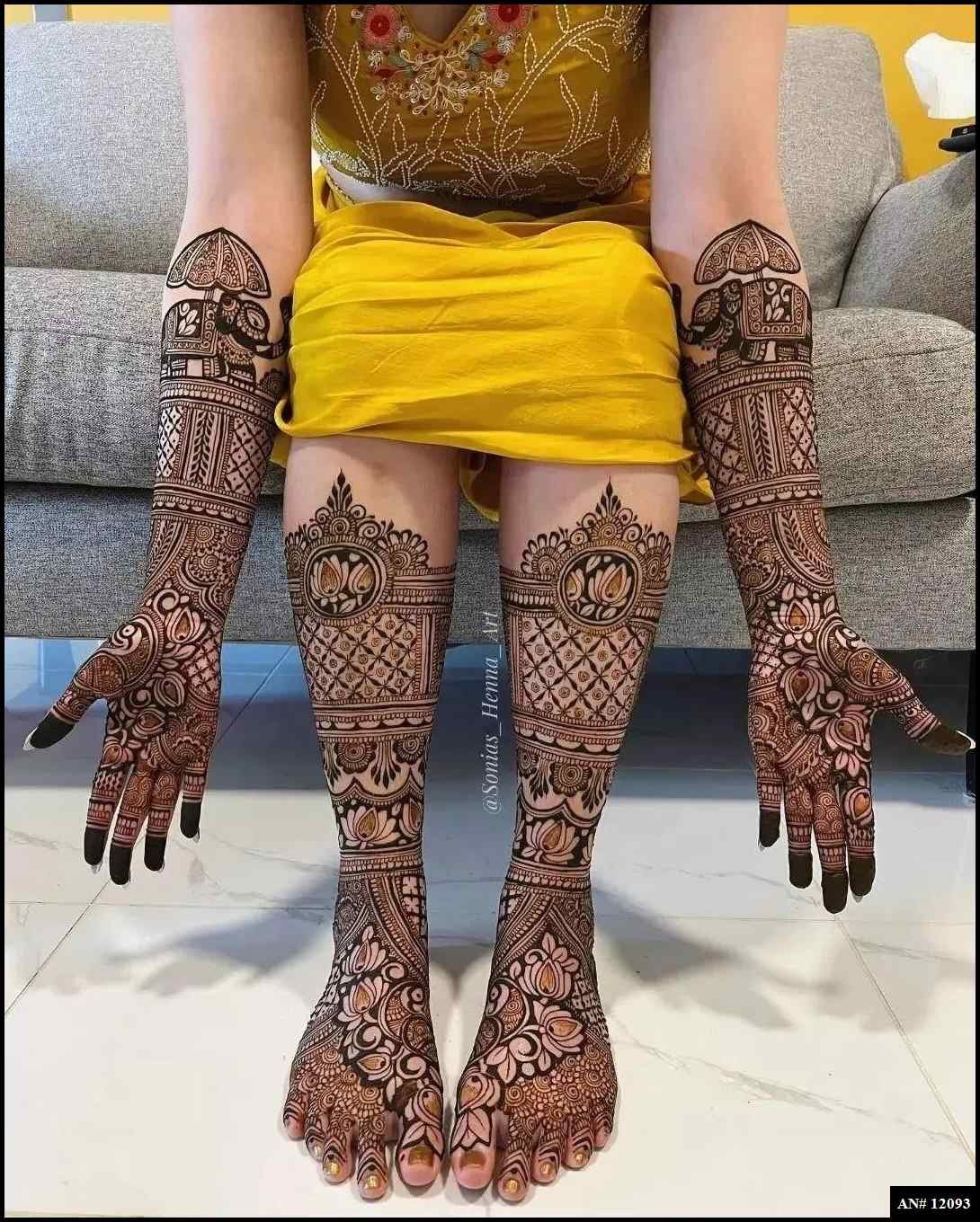 Leg Mehndi Design AN 12093