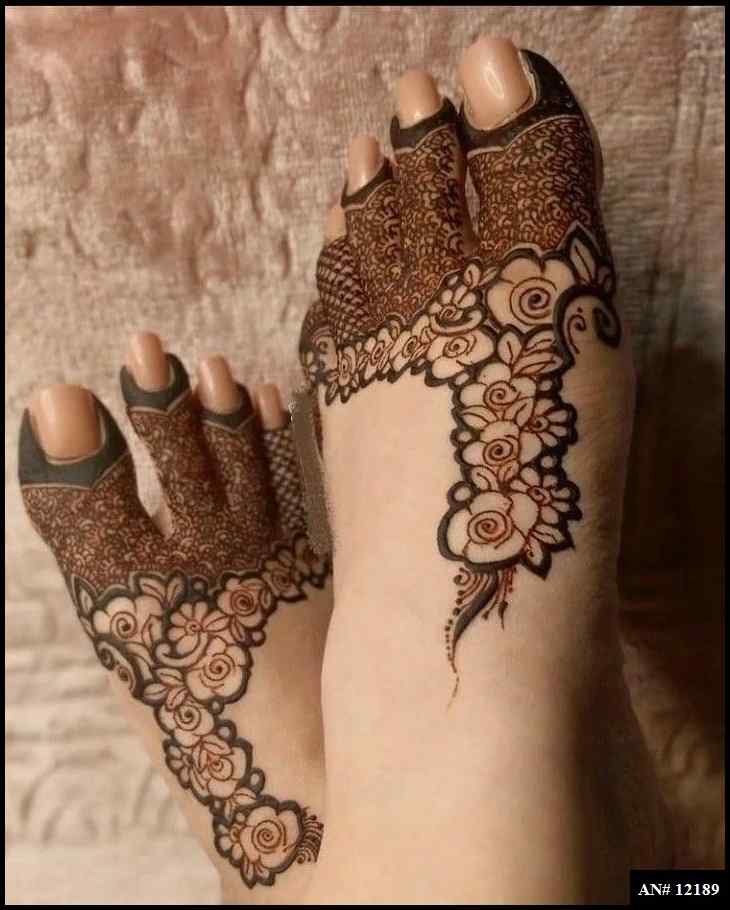Modern Foot Mehndi Design AN 12189