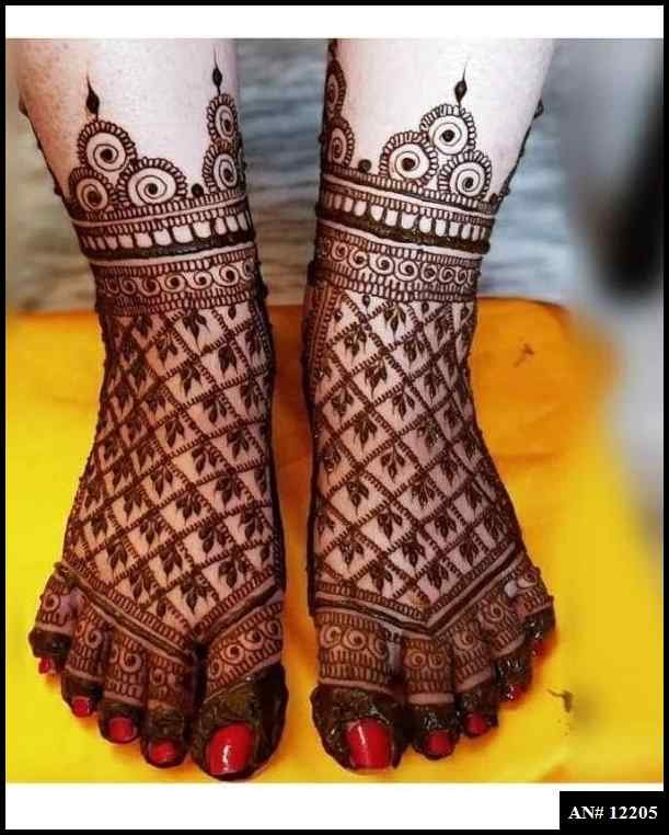 Modern Foot Mehndi Design [AN 12205]