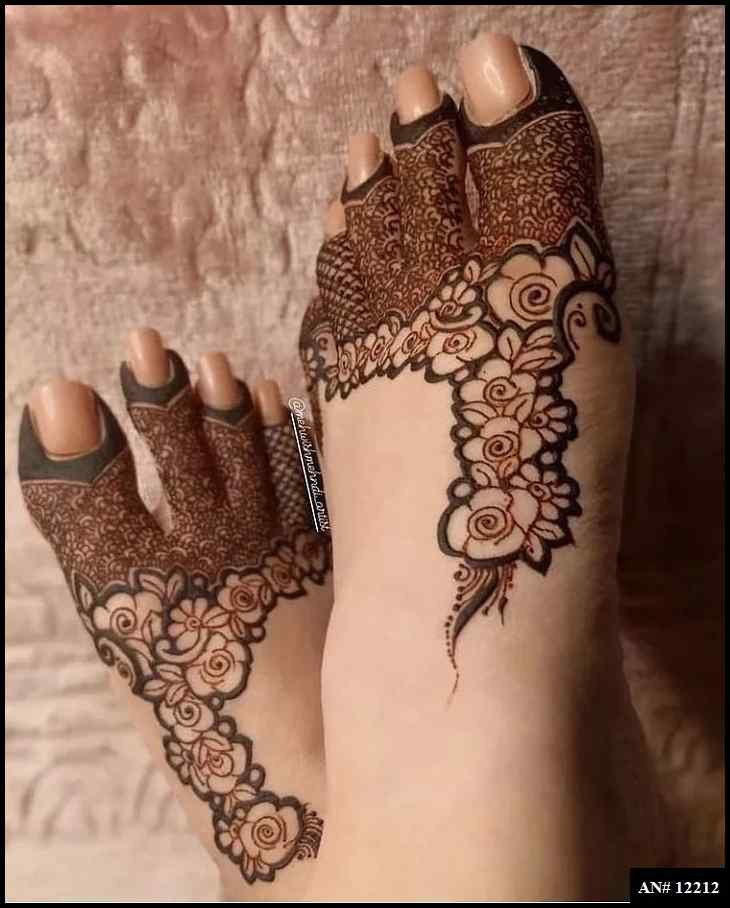 Modern Foot Mehndi Design [AN 12212]