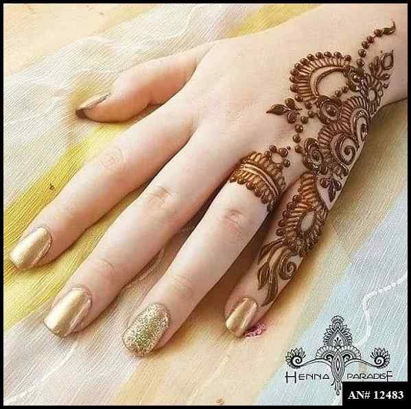 Royal Finger Mehndi Design AN 12483