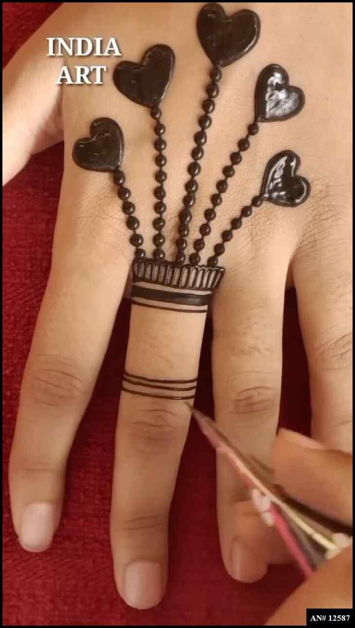 Royal Finger Mehndi Design AN 12587