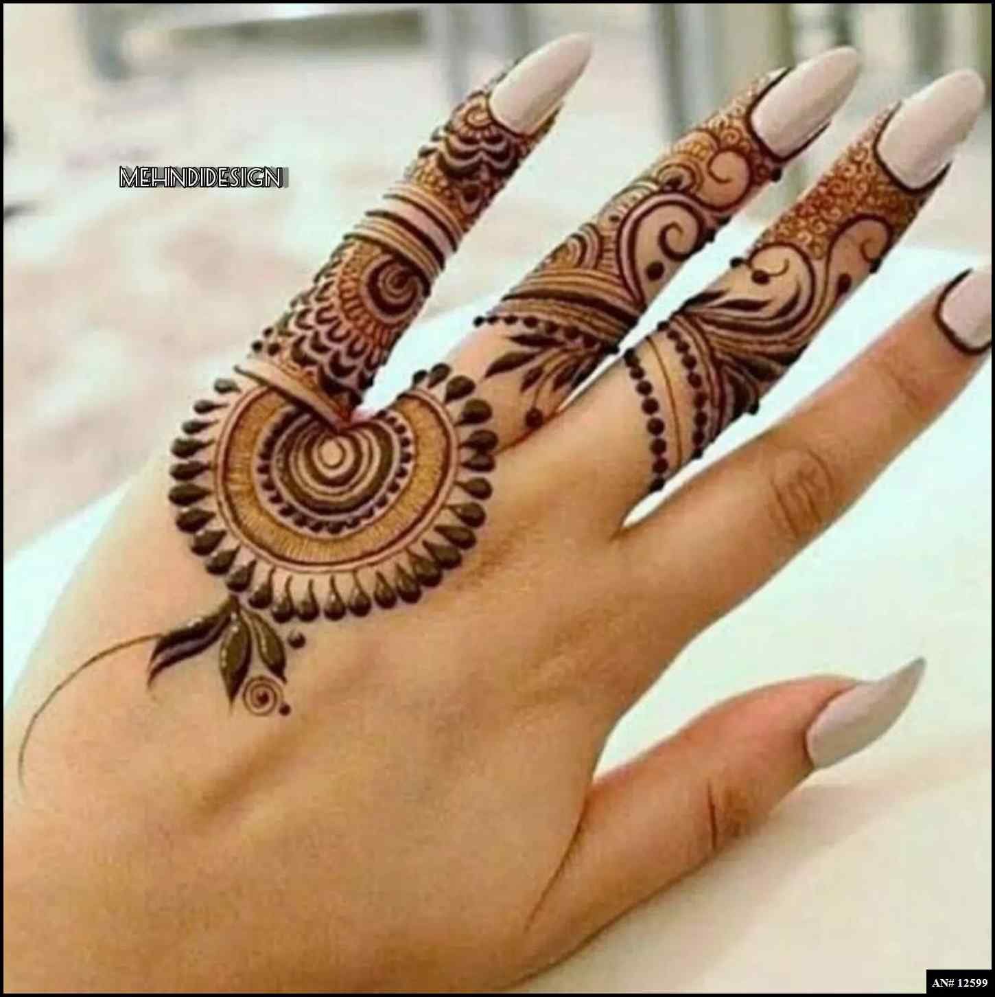 Royal Finger Mehndi Design AN 12599