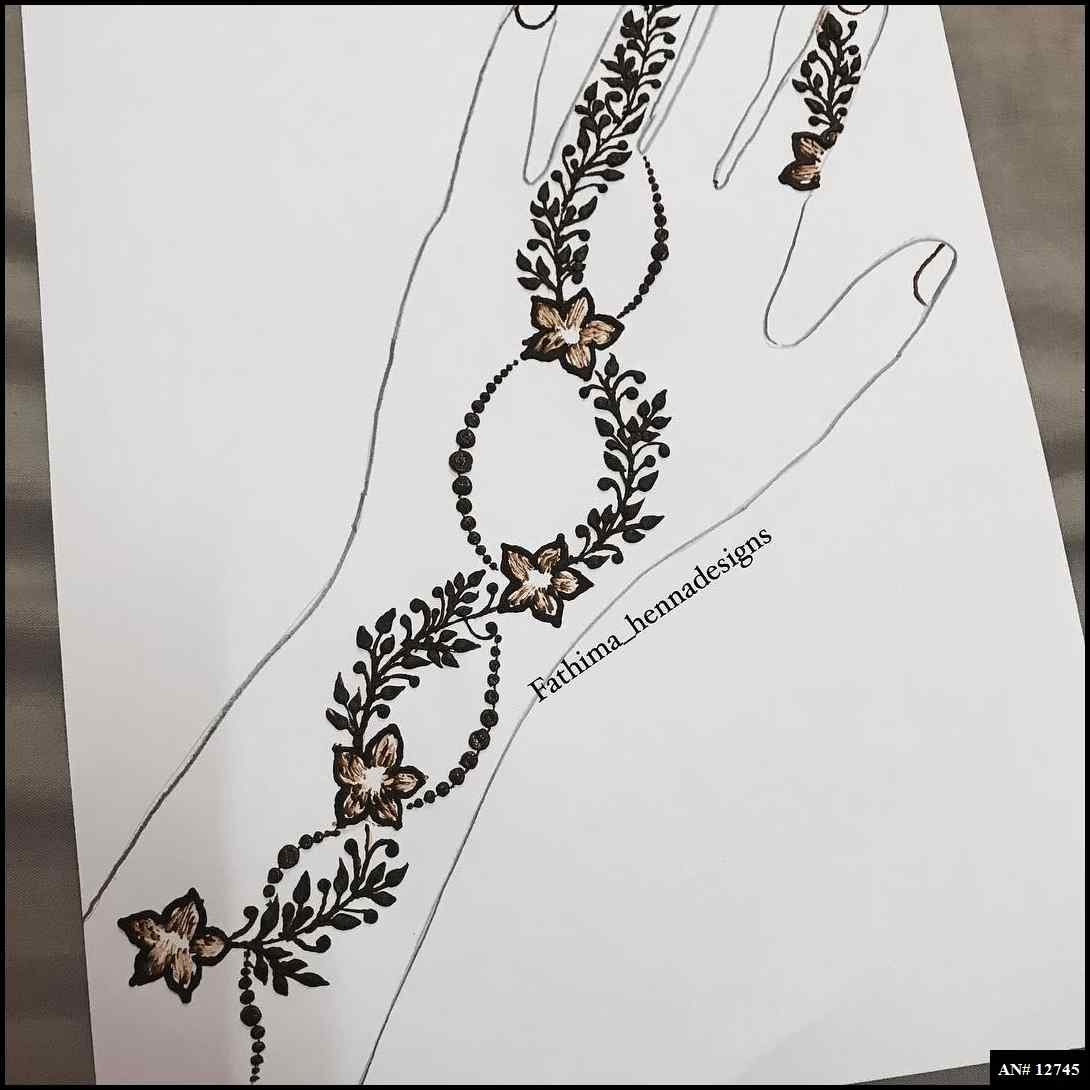 Simple Mehndi Design AN 12745